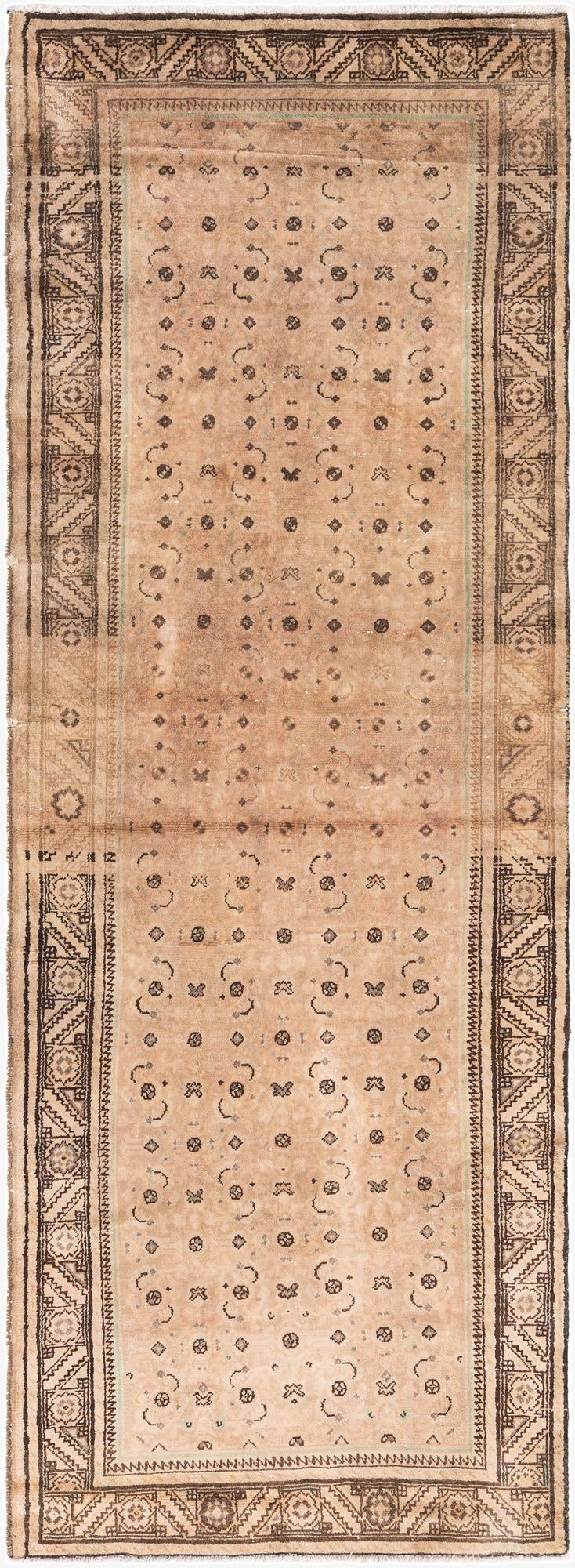 3' 6 x 10' 2  Hand Knotted Ultra Vintage Persian Wool Runner Rug