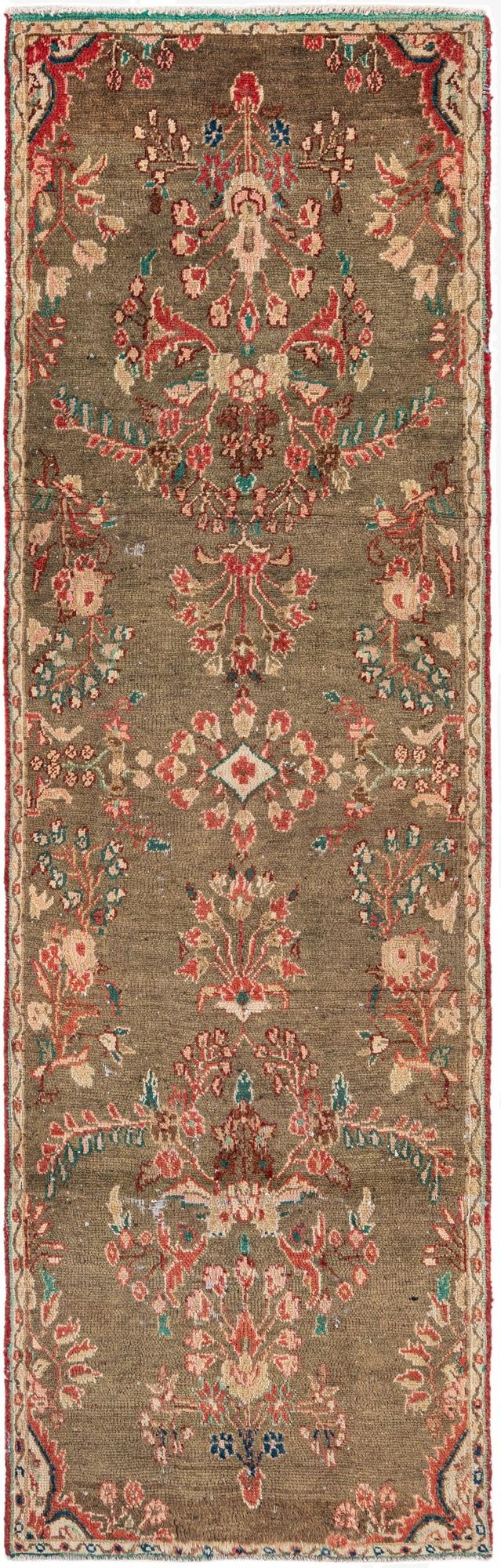 2' 7 x 8' 5  Hand Knotted Ultra Vintage Persian Wool Runner Rug