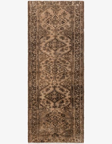 3' 4 x 8' 9 Hand Knotted Ultra Vintage Persian Wool Runner Rug
