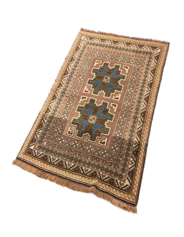 Detail image of 3' 9 x 4' 10  Hand Knotted Balouch Wool Square Rug