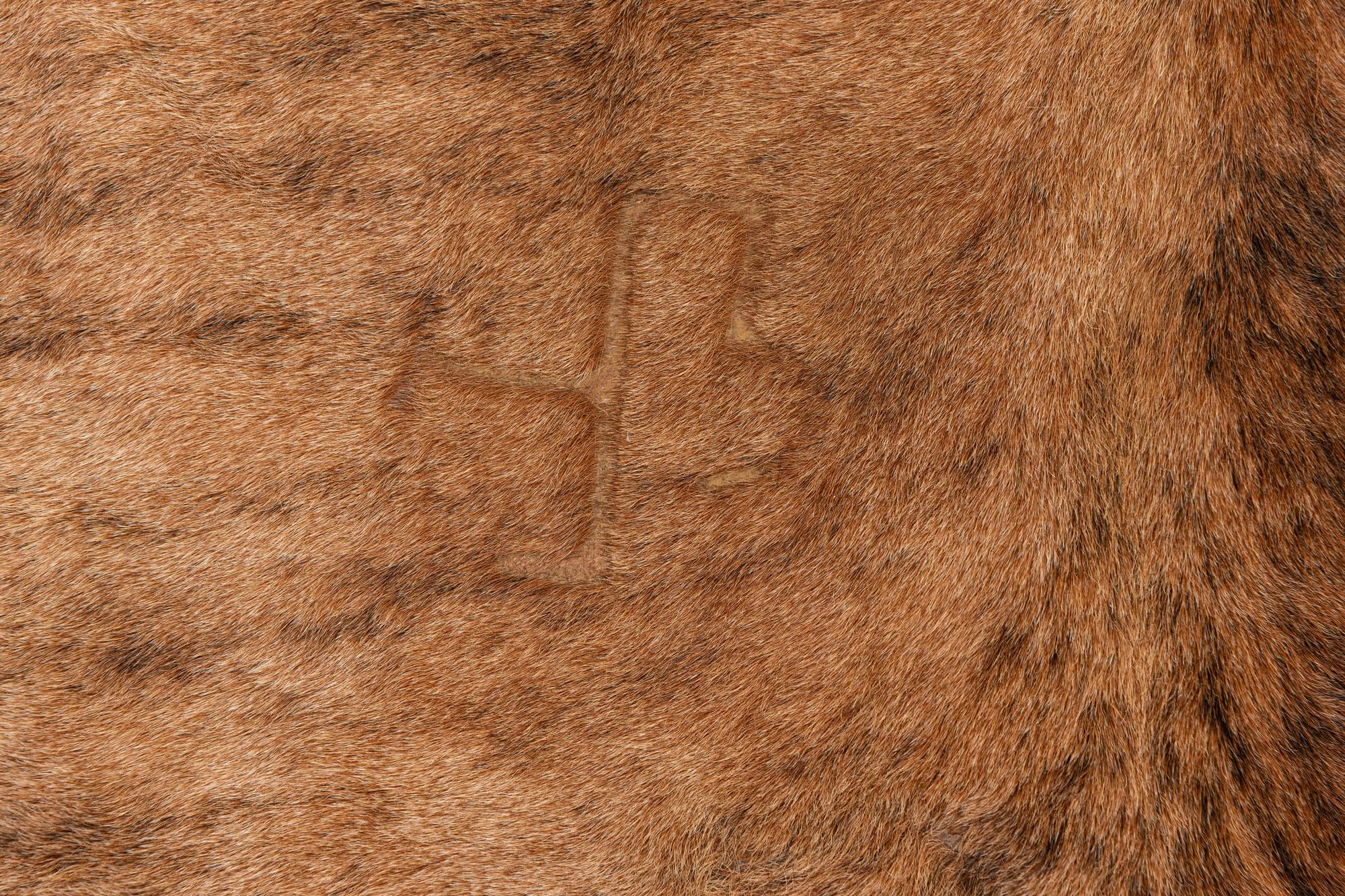 6' 5 x 6' 11 Cowhide Leather Square Rug