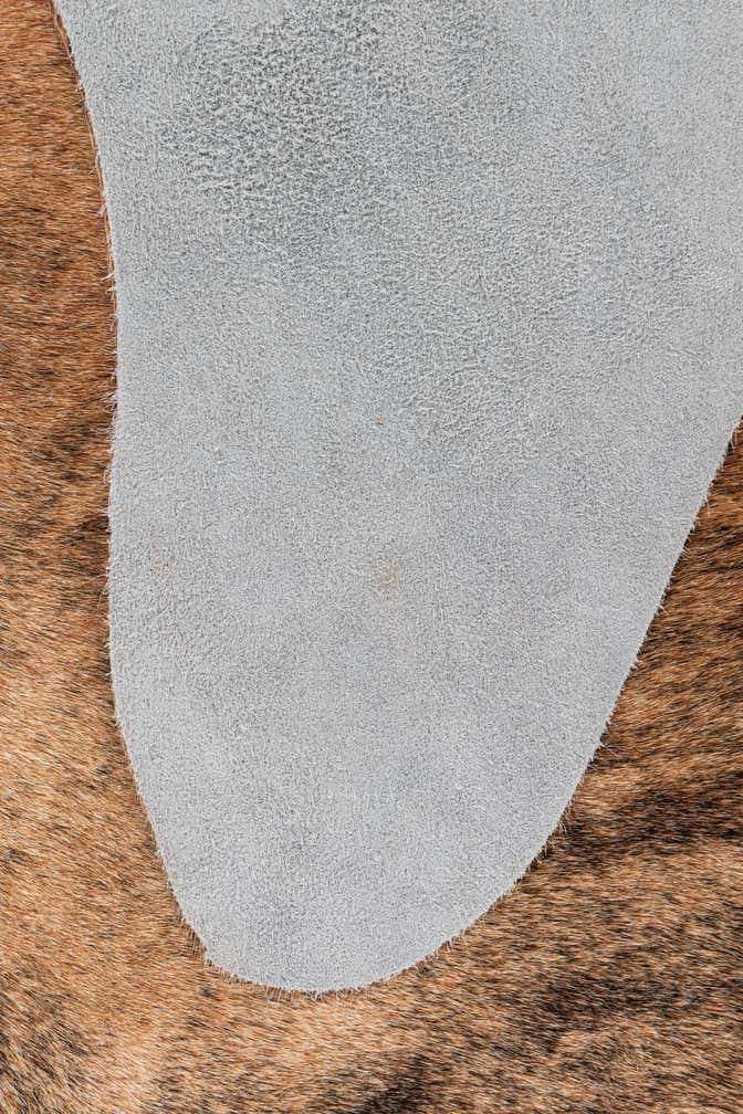 6' 5 x 6' 11 Cowhide Leather Square Rug