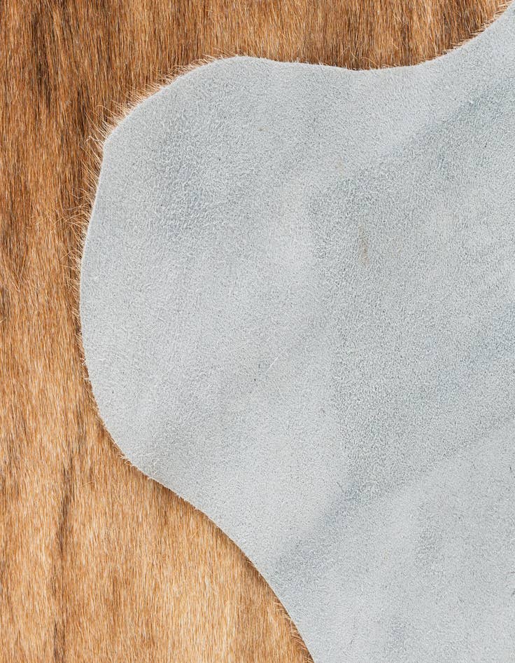 Detail image of 4' 1 x 4' 4 Cowhide Leather Square Rug