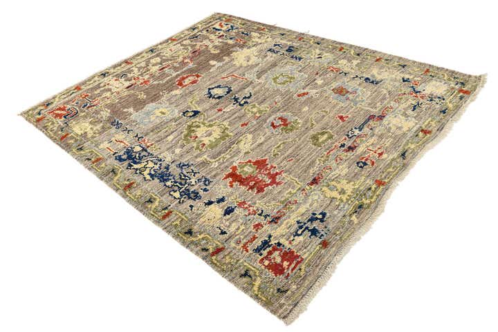 6' 5 x 7' 6 Hand Knotted Darya Wool Square Rug