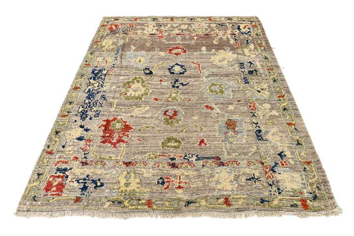 6' 5 x 7' 6 Hand Knotted Darya Wool Square Rug