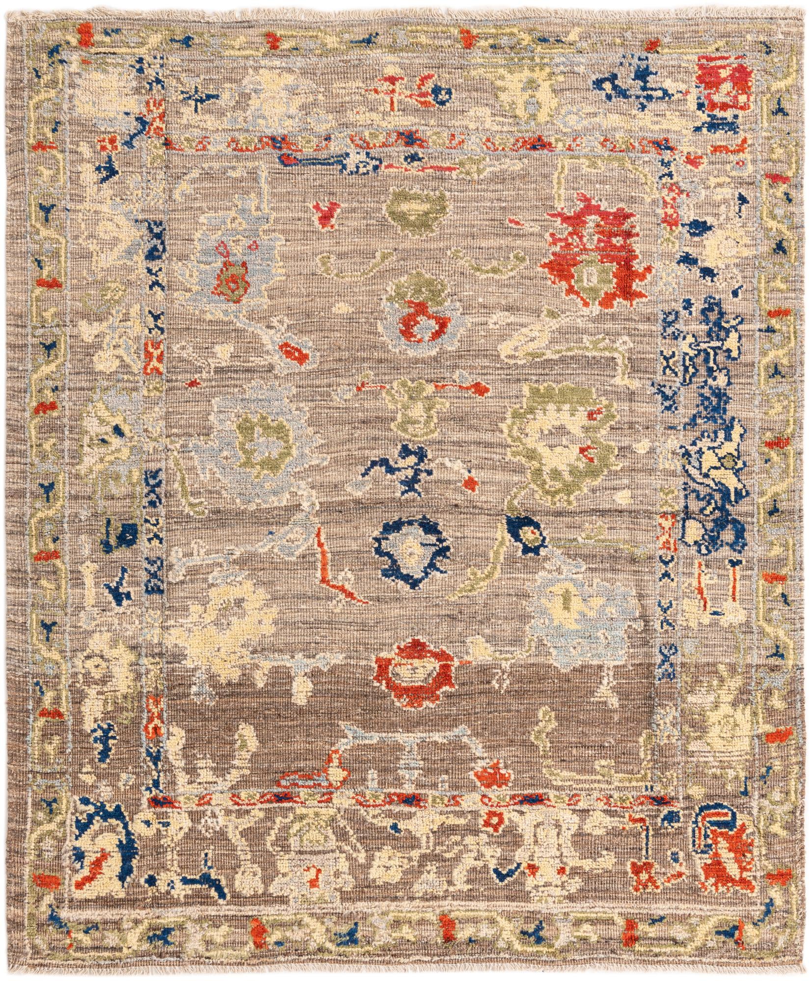 6' 5 x 7' 6 Hand Knotted Darya Wool Square Rug