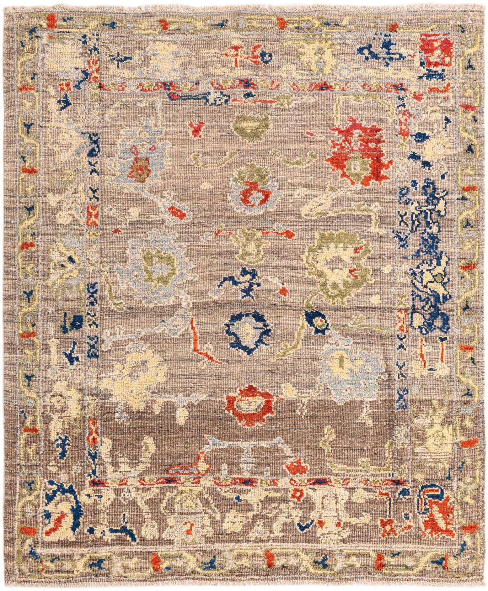 6' 5 x 7' 6 Hand Knotted Darya Wool Square Rug