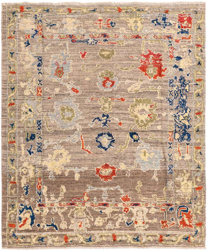 6' 5 x 7' 6 Hand Knotted Darya Wool Square Rug