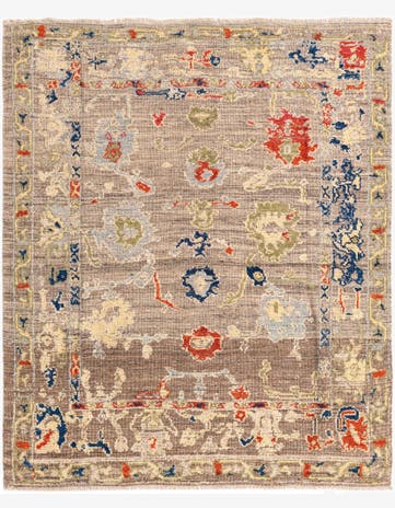 6' 5 x 7' 6 Hand Knotted Darya Wool Square Rug