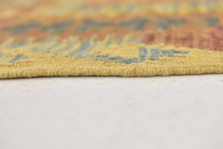 Detail image of 3' x 3' 6 Hand Woven Kilim Maymana Wool Square Rug