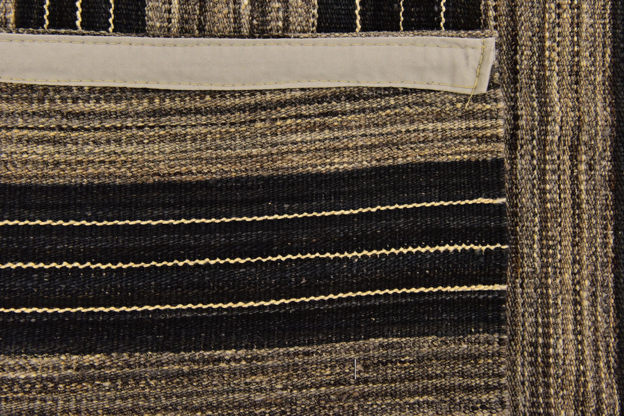 6' 2 x 7' 4 Hand Woven Kilim Modern Wool Square Rug
