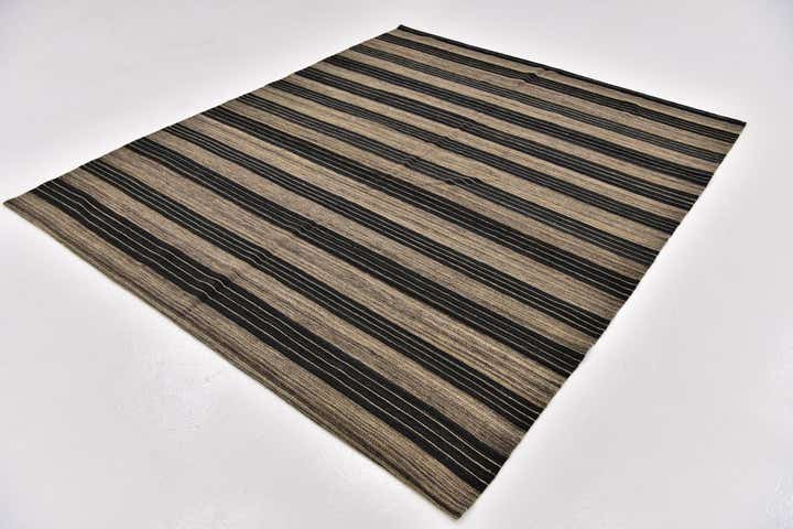 6' 2 x 7' 4 Hand Woven Kilim Modern Wool Square Rug
