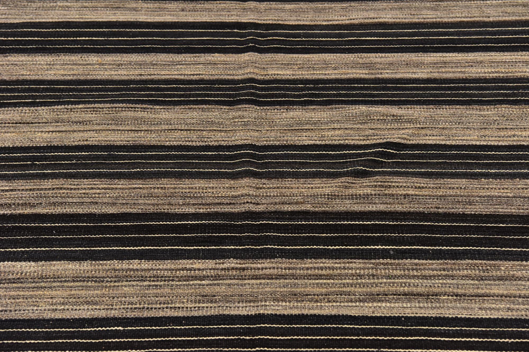 6' 2 x 7' 4 Hand Woven Kilim Modern Wool Square Rug