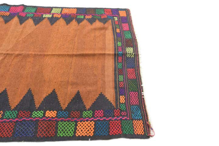 115cm x 125cm Handgeweven Kilim Modern Wol Vierkant Vloerkleed
