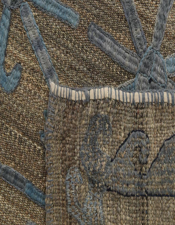 Detail image of 5' 9 x 6' 2  Hand Woven Kilim Suzani Wool Square Rug