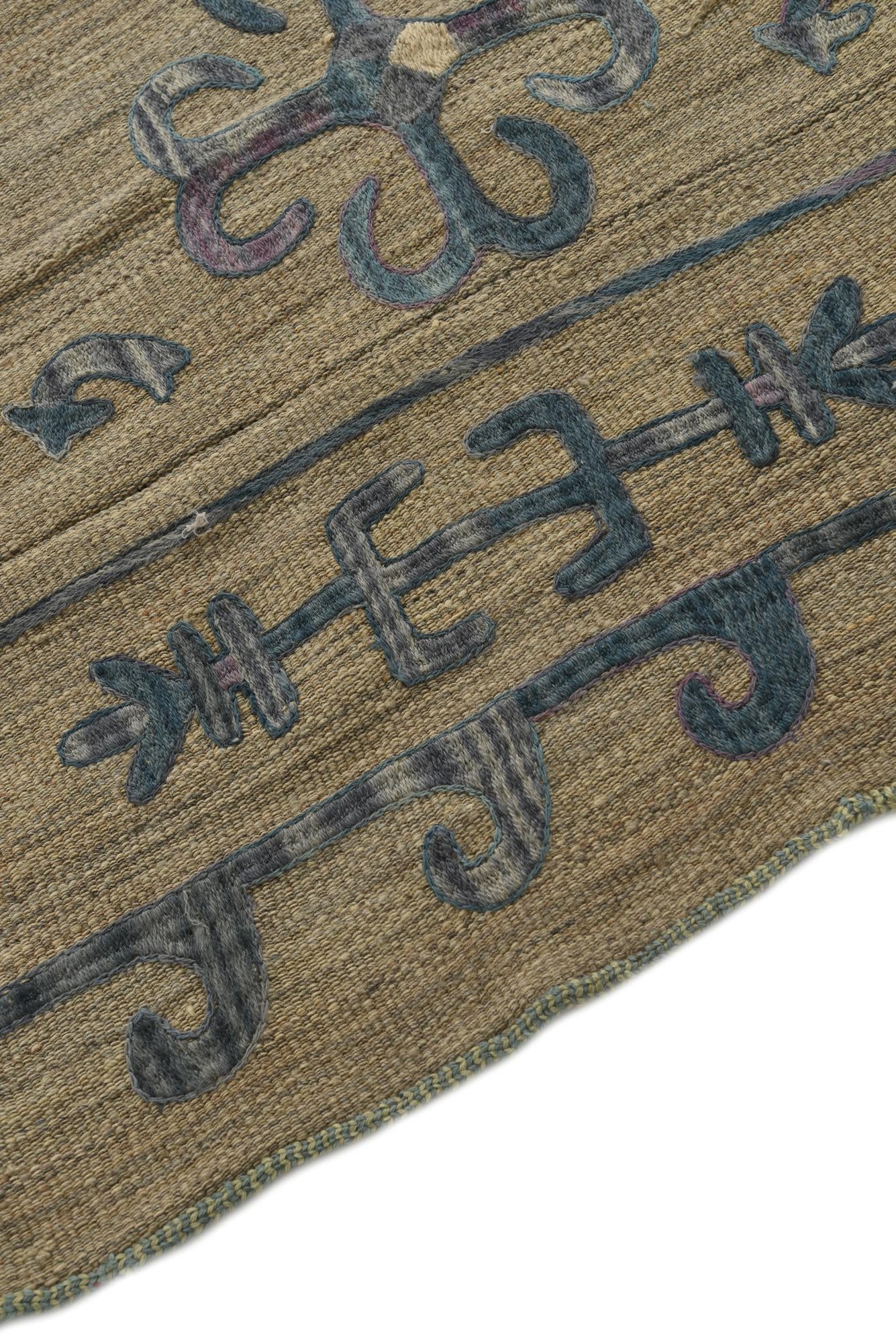 6' x 7' 1 Hand Woven Kilim Suzani Wool Square Rug
