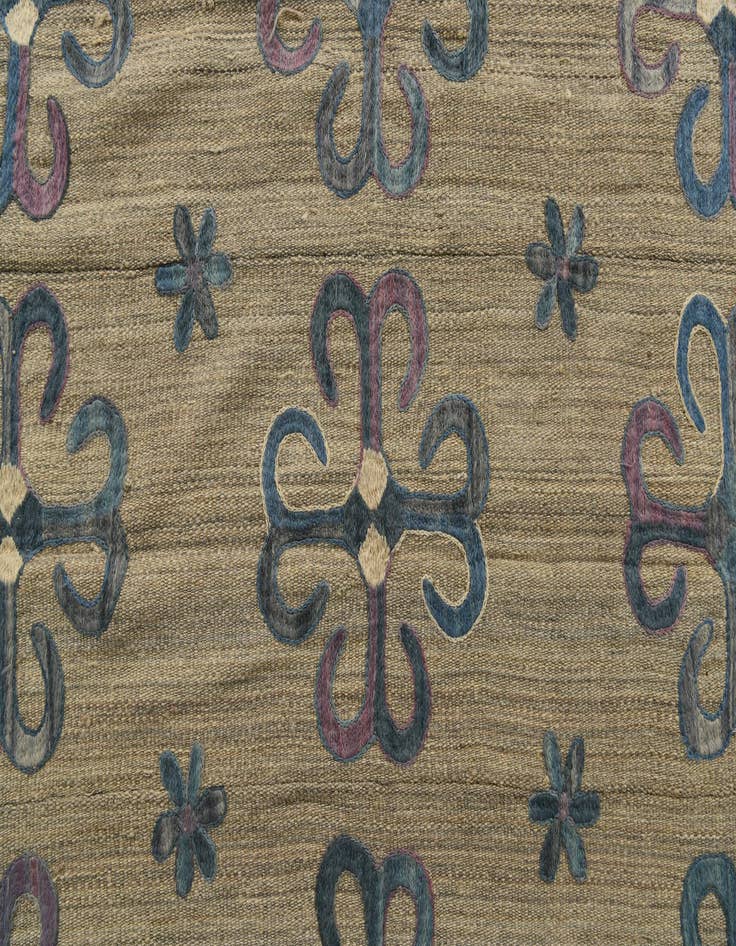 Detail image of 6' x 7' 1  Hand Woven Kilim Suzani Wool Square Rug