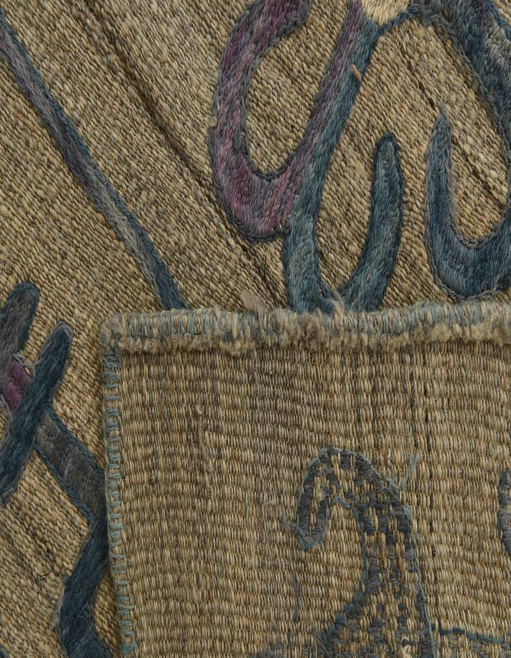 Detail image of 6' x 7' 1  Hand Woven Kilim Suzani Wool Square Rug