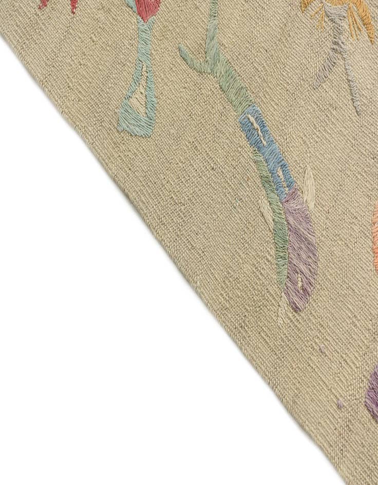 Detail image of 8' 7 x 9'  Hand Woven Kilim Suzani Wool Square Rug