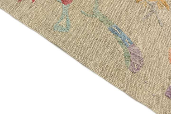 8' 7 x 9' Hand Woven Kilim Suzani Wool Square Rug