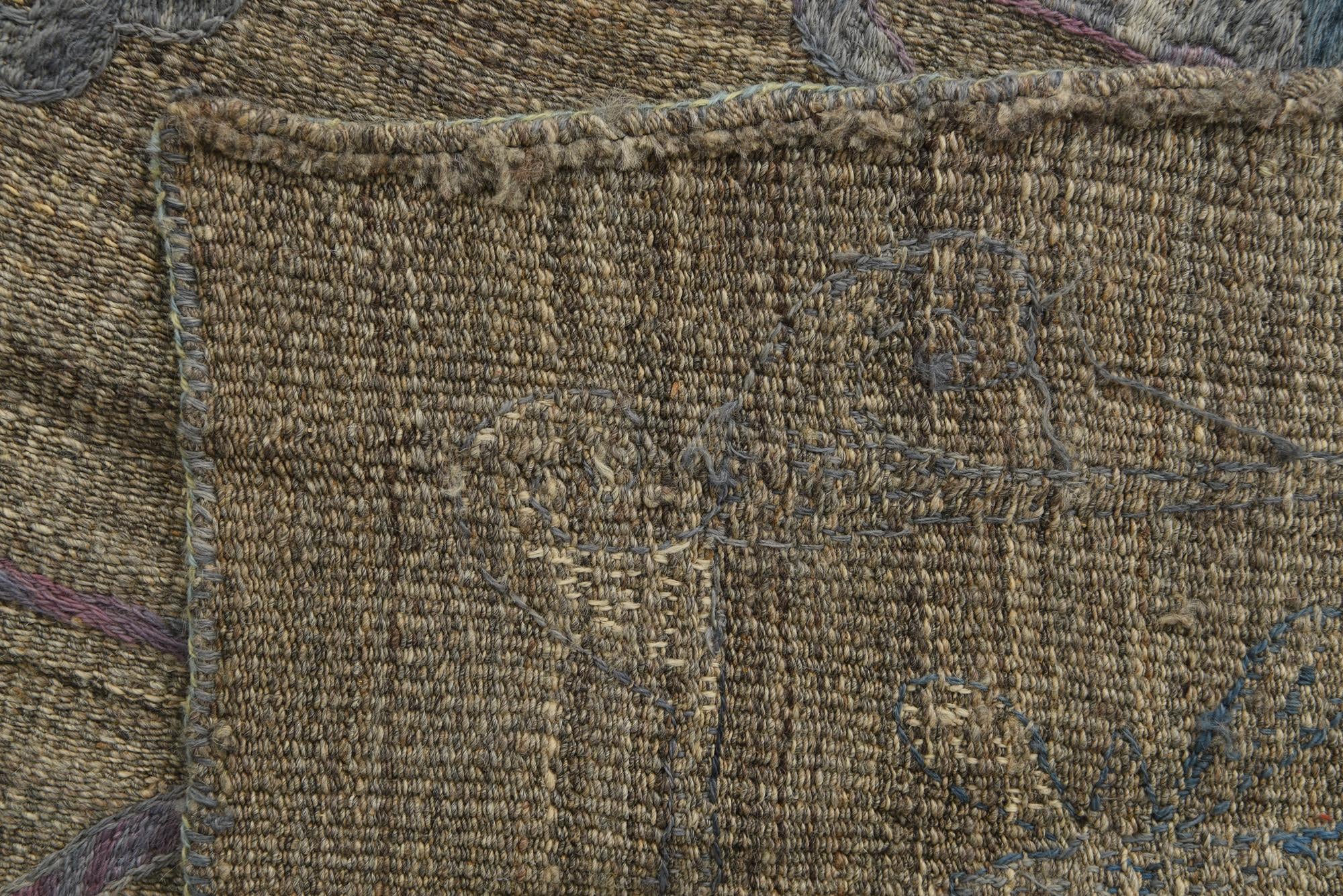 5' 8 x 6' 9 Hand Woven Kilim Suzani Wool Square Rug