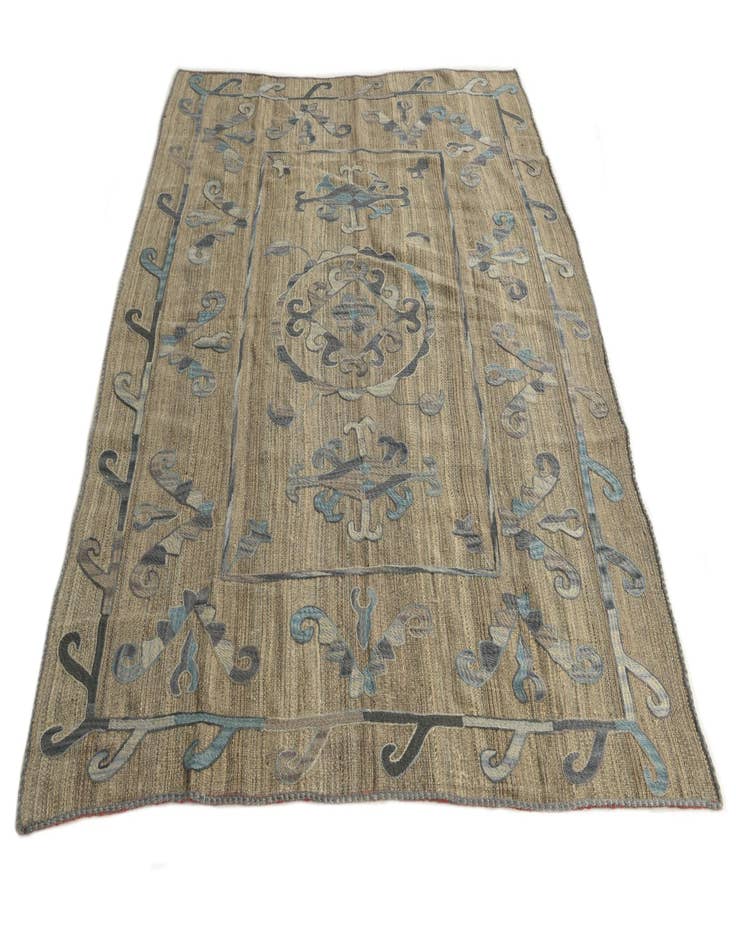 Detail image of 5' 3 x 6' 5 Hand Woven Kilim Suzani Wool Square Rug