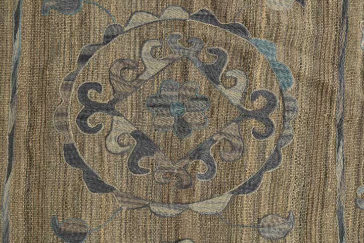 5' 3 x 6' 5 Hand Woven Kilim Suzani Wool Square Rug