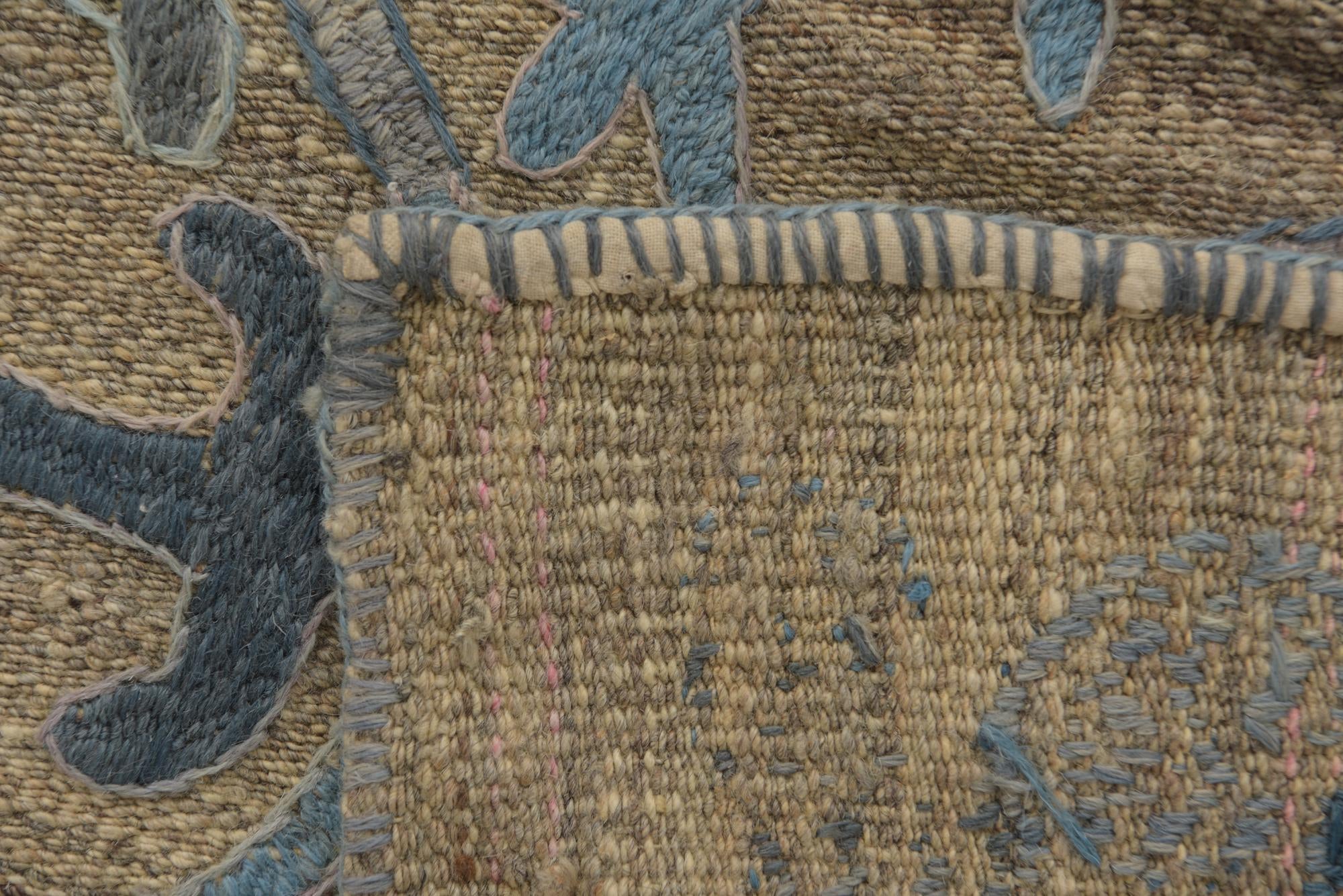 5' 6 x 6' 8 Hand Knotted Kilim Suzani Wool Square Rug