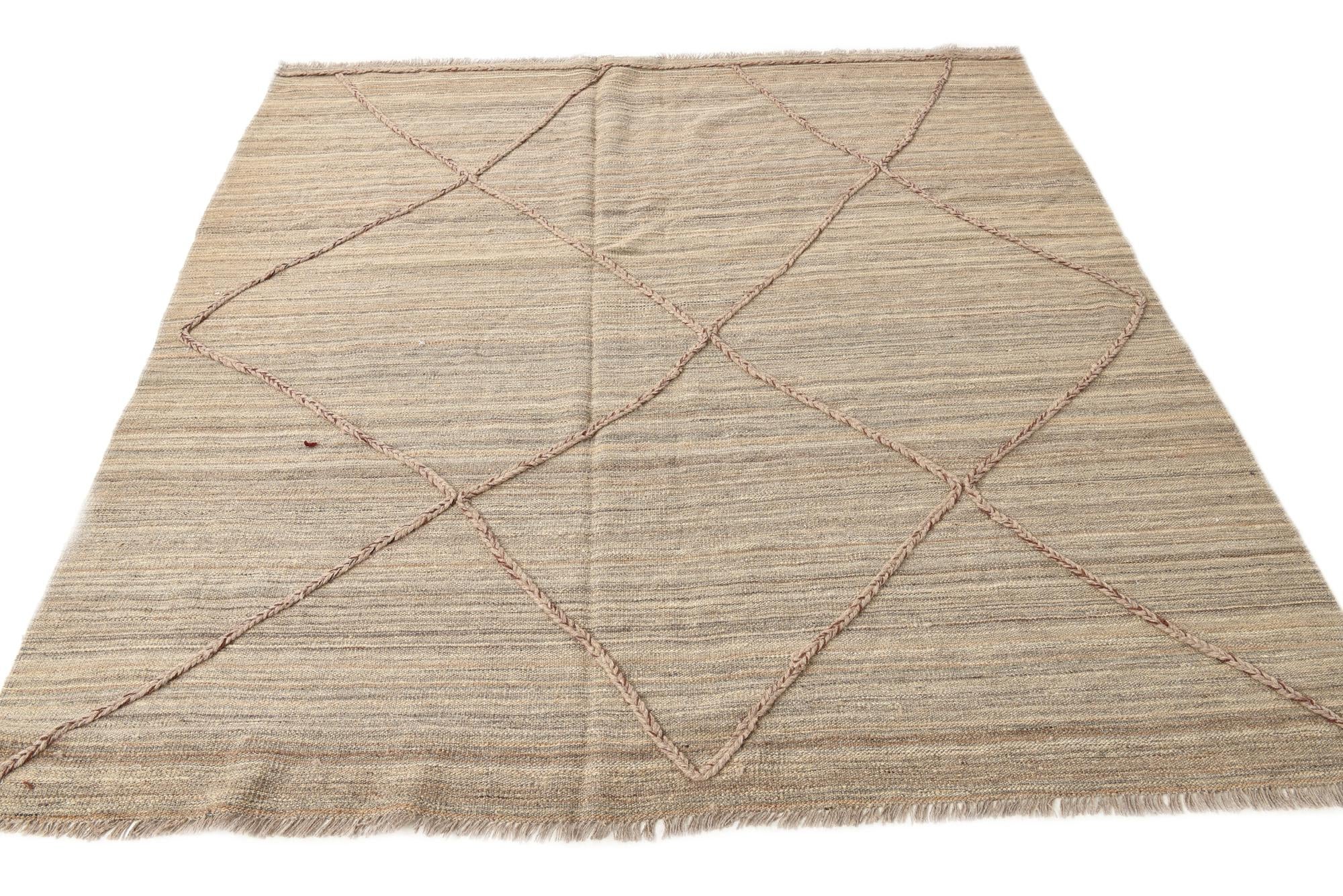6' 7 x 6' 10 Hand Knotted Moroccan Wool Square Rug