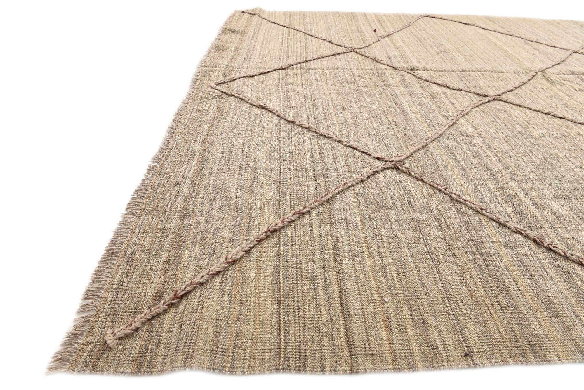 6' 7 x 6' 10 Hand Knotted Moroccan Wool Square Rug