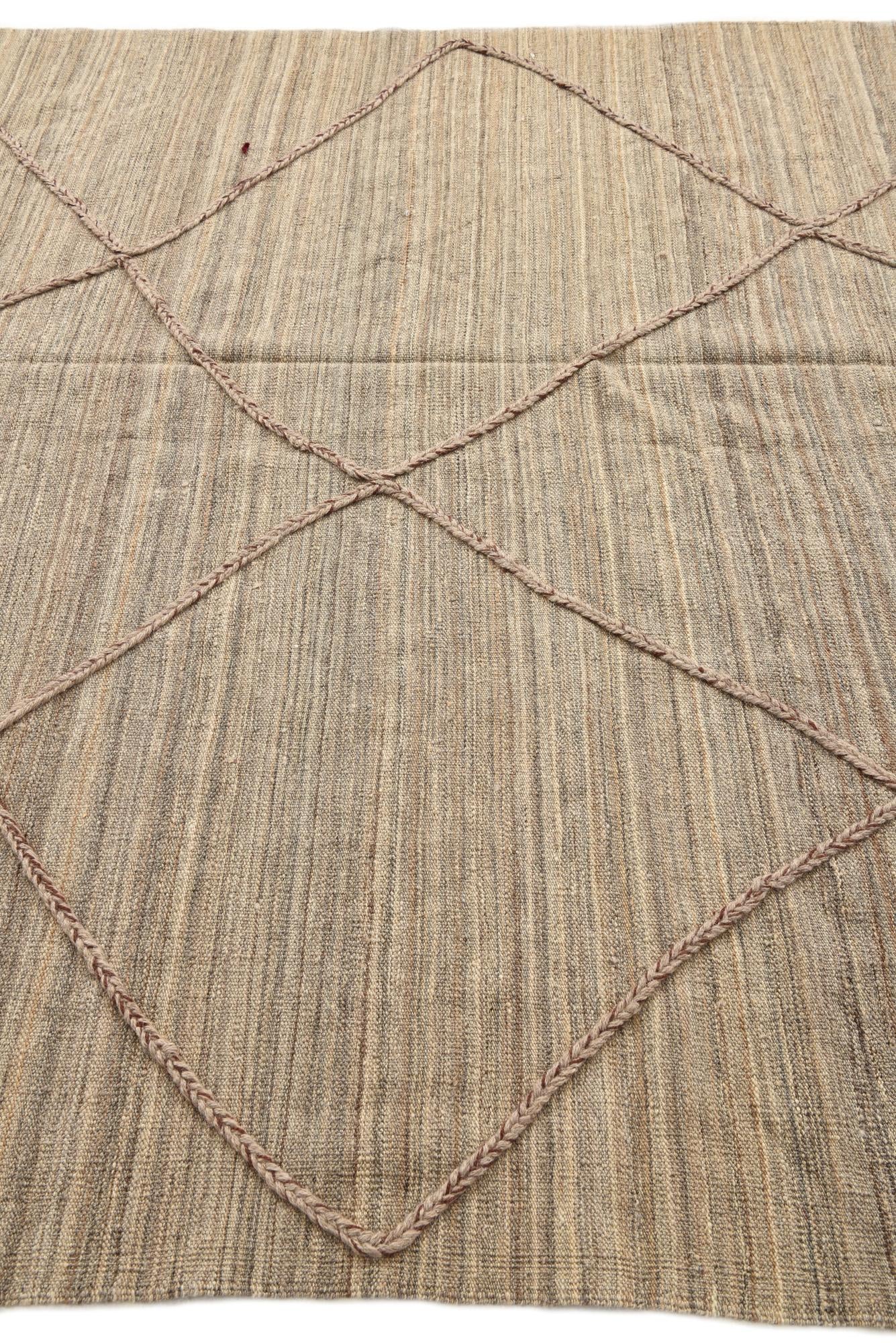 6' 7 x 6' 10 Hand Knotted Moroccan Wool Square Rug