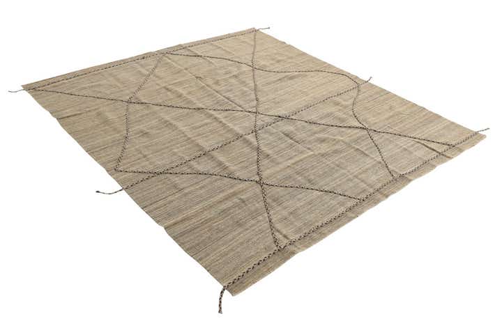 6' 5 x 7' Hand Knotted Moroccan Wool Square Rug
