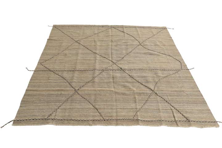 6' 5 x 7' Hand Knotted Moroccan Wool Square Rug
