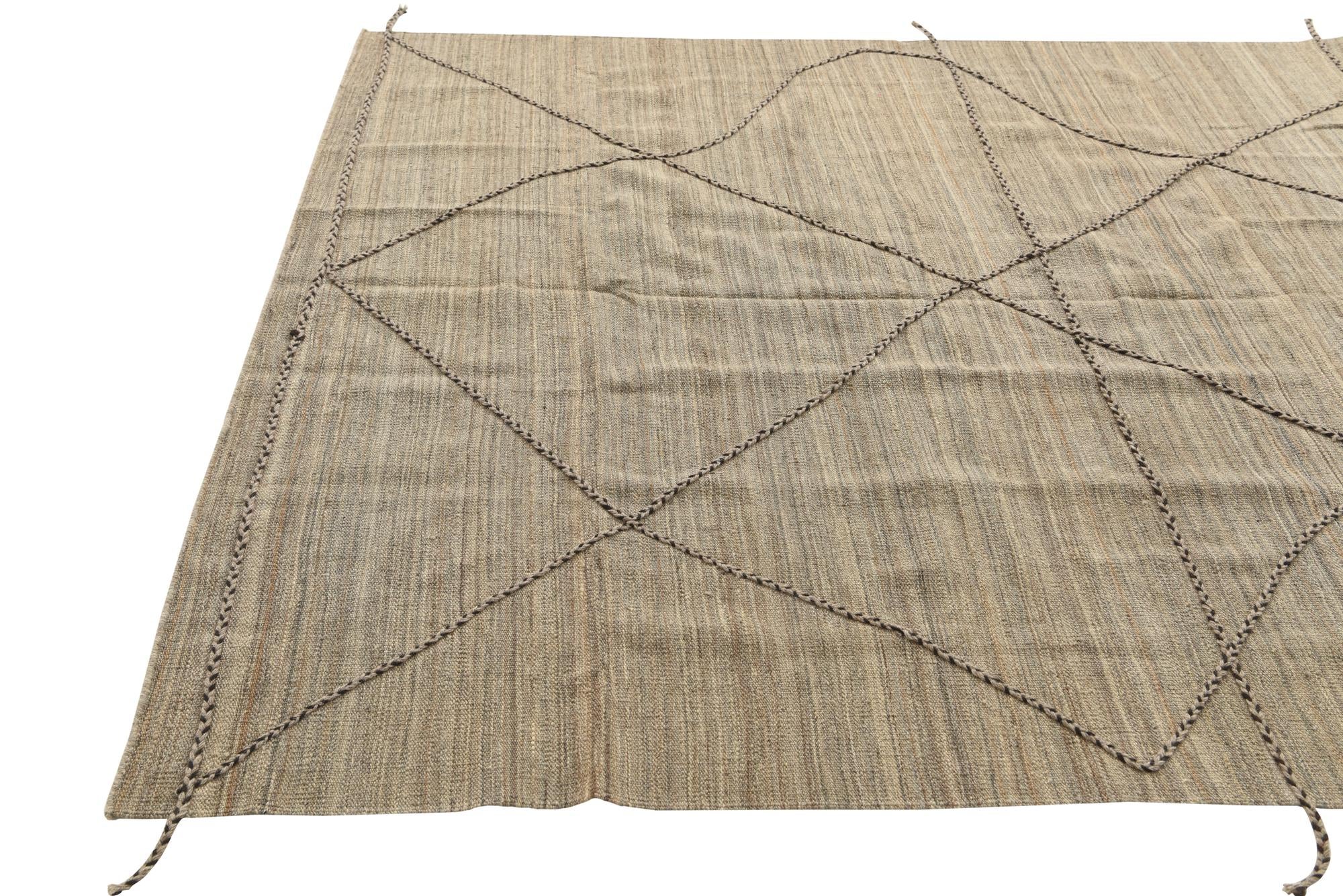 6' 5 x 7' Hand Knotted Moroccan Wool Square Rug
