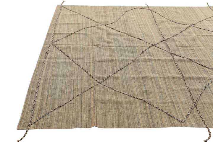 6' 5 x 7' Hand Knotted Moroccan Wool Square Rug