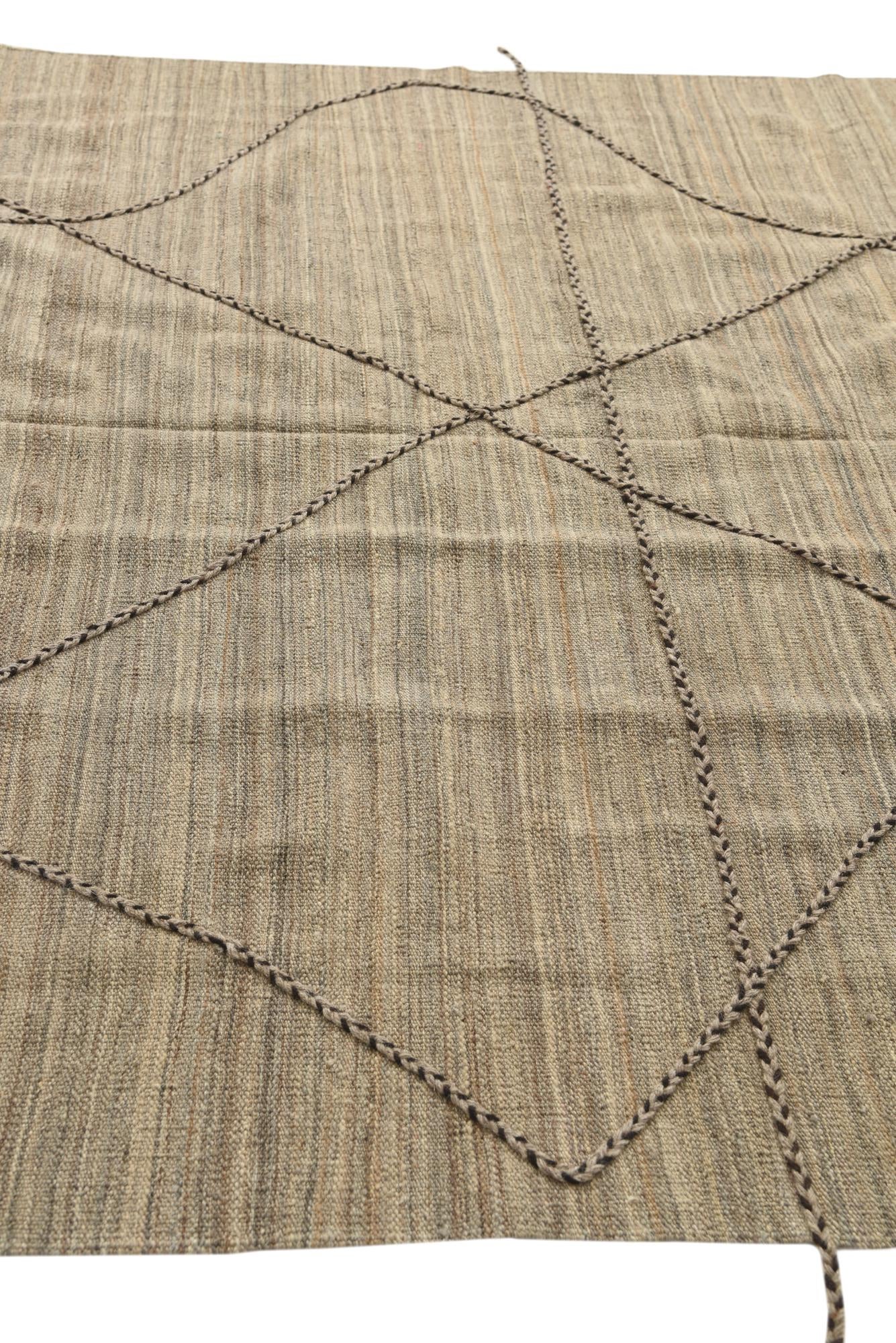6' 5 x 7' Hand Knotted Moroccan Wool Square Rug