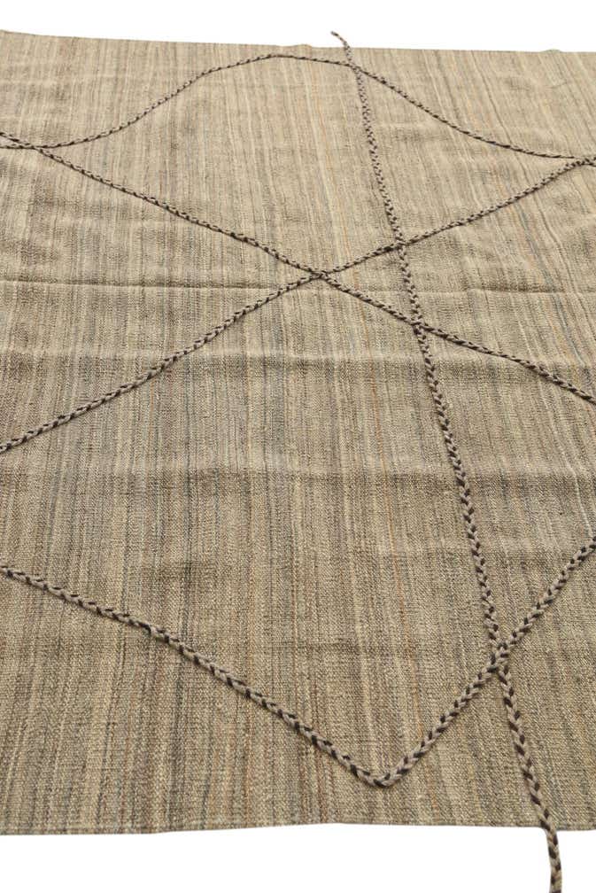 6' 5 x 7' Hand Knotted Moroccan Wool Square Rug