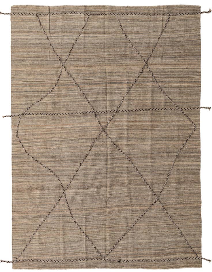 Detail image of 6' 5 x 7' Hand Knotted Moroccan Wool Square Rug