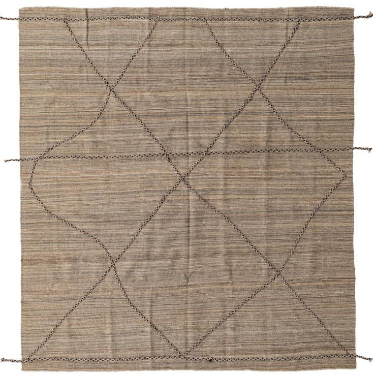 Detail image of 6' 5 x 7' Hand Knotted Moroccan Wool Square Rug