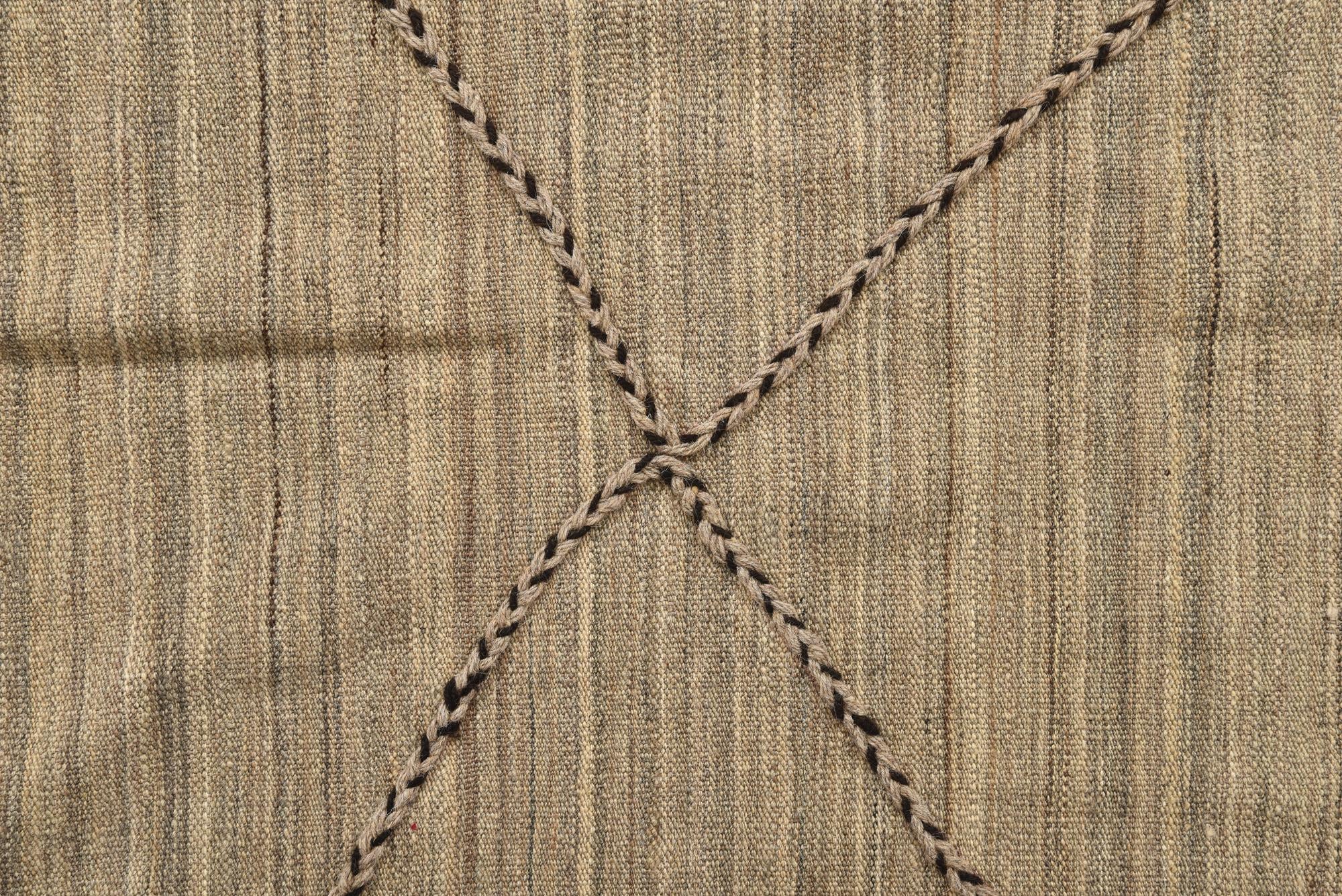 5' 5 x 5' 9 Hand Knotted Moroccan Wool Square Rug