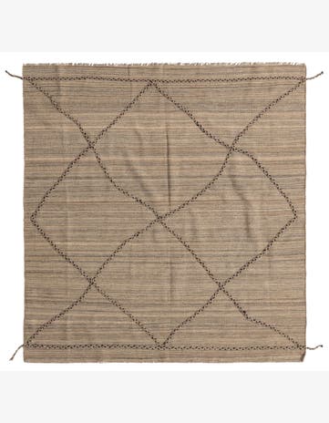 5' 5 x 5' 9 Hand Knotted Moroccan Wool Square Rug