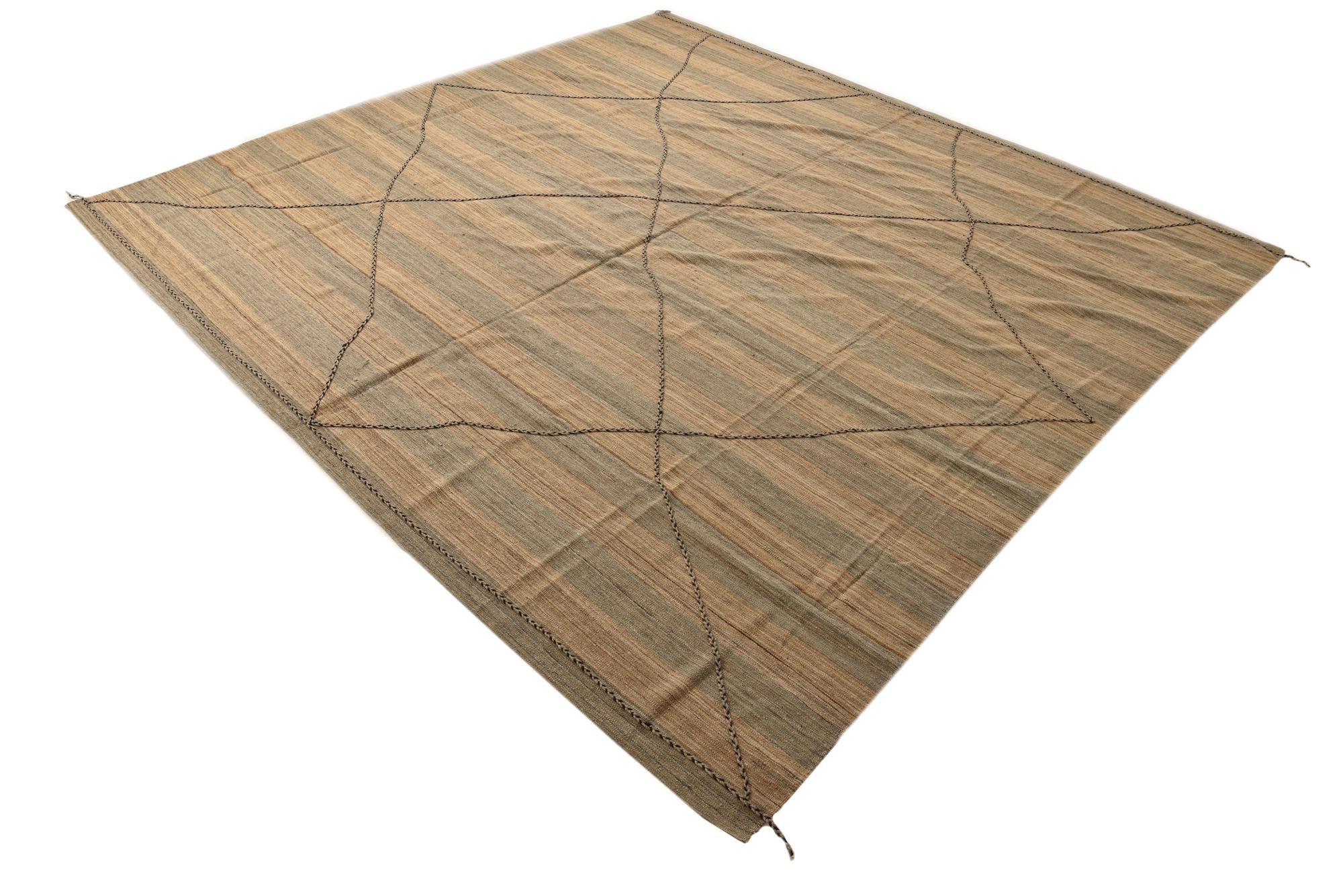 12' 6 x 12' 8 Hand Knotted Moroccan Wool Square Rug