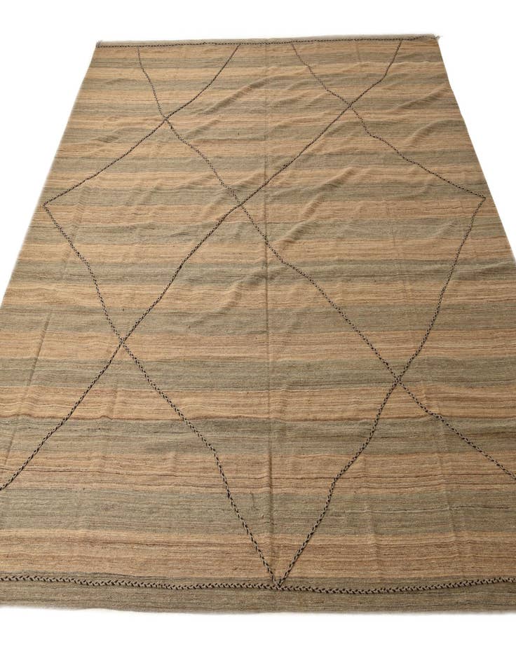 Detail image of 12' 6 x 12' 8  Hand Knotted Moroccan Wool Square Rug