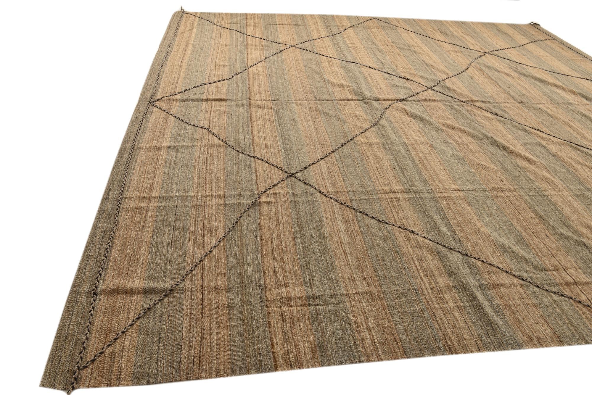 12' 6 x 12' 8 Hand Knotted Moroccan Wool Square Rug