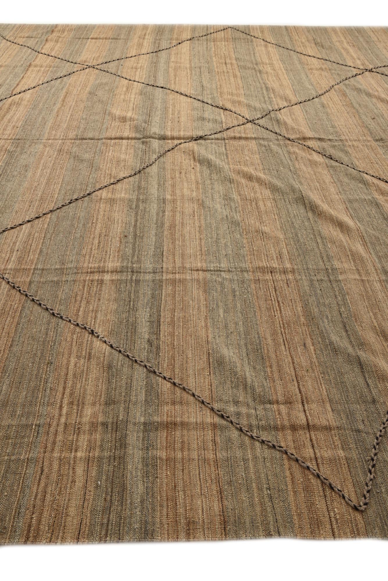 12' 6 x 12' 8 Hand Knotted Moroccan Wool Square Rug