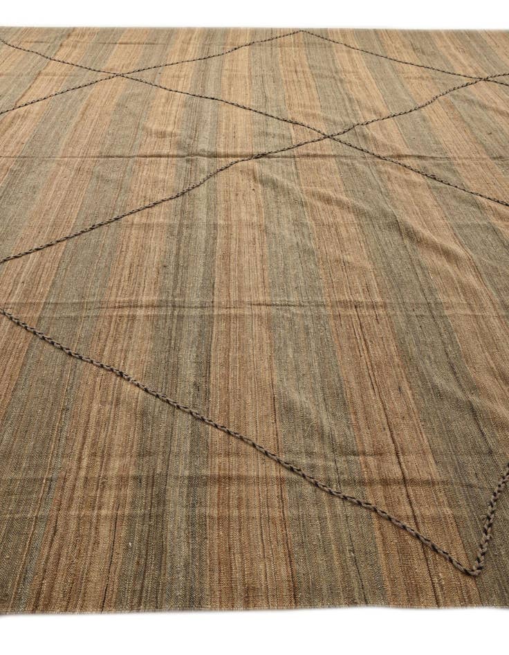 Detail image of 12' 6 x 12' 8  Hand Knotted Moroccan Wool Square Rug