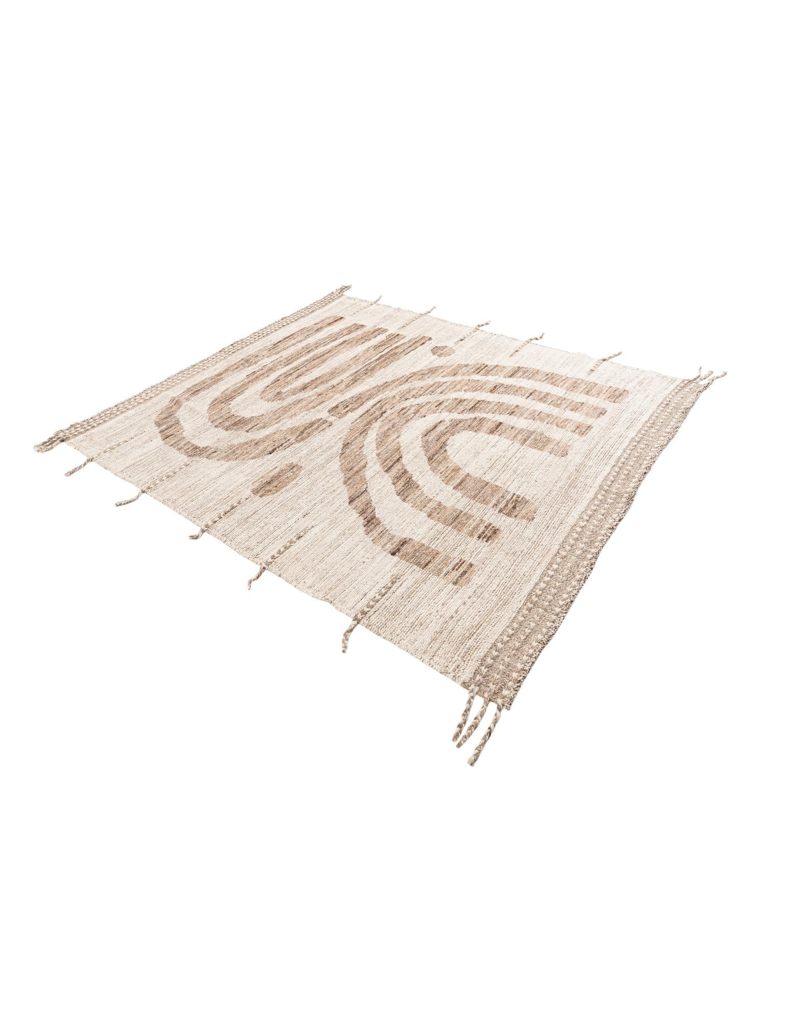 5' 8 x 6' 8 Hand Knotted Moroccan Wool Square Rug