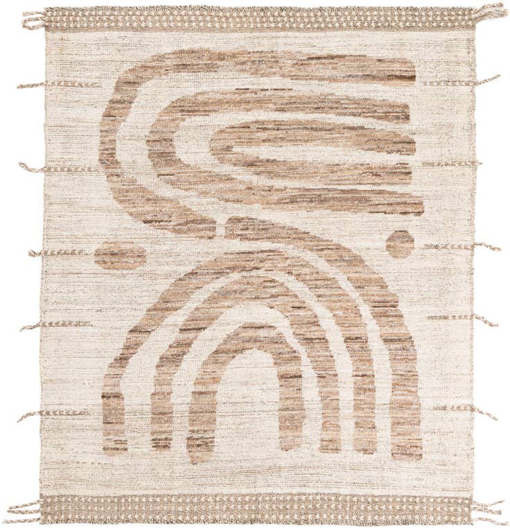 Detail image of 5' 8 x 6' 8 Hand Knotted Moroccan Wool Square Rug