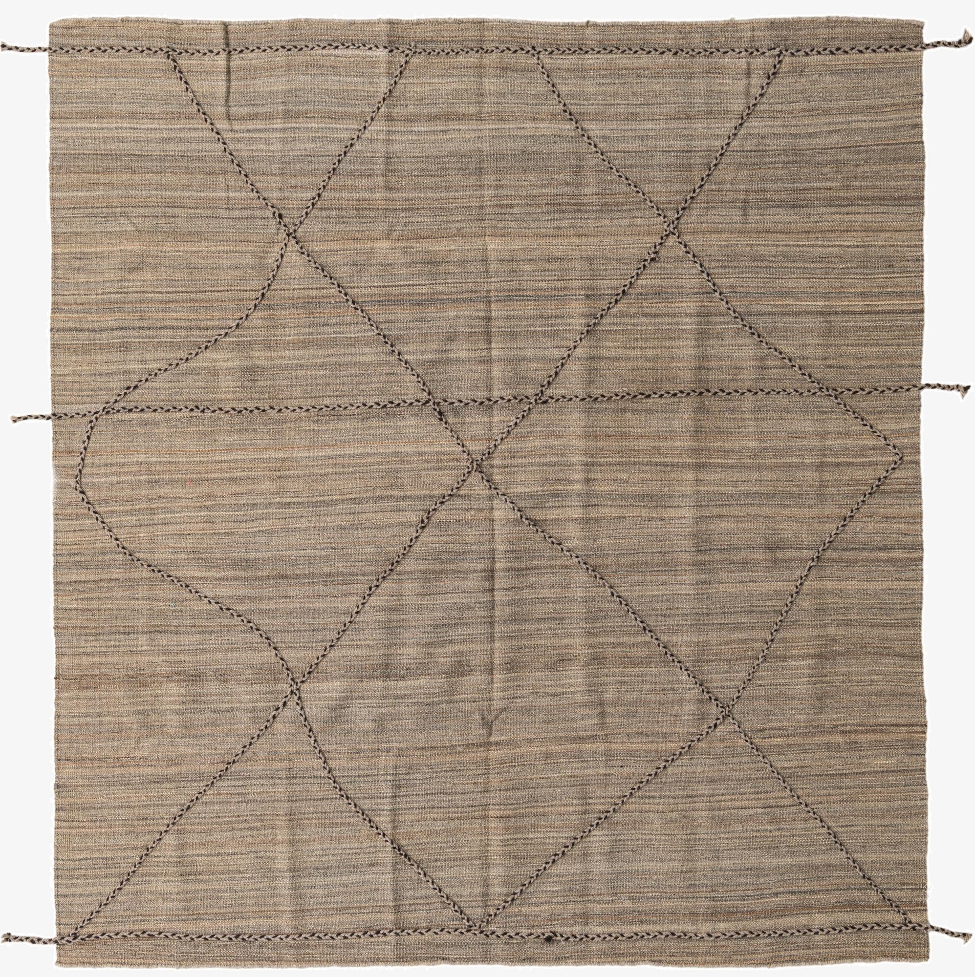 6' 5 x 7'  Hand Knotted Moroccan Wool Square Rug