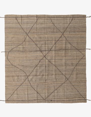 6' 5 x 7' Hand Knotted Moroccan Wool Square Rug